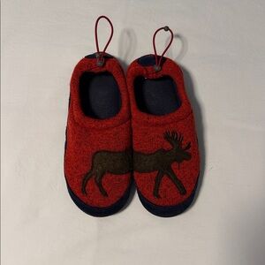 LL Bean Kids Red Moose Slippers